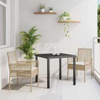 Sodo Kėdė su pagalve 2 pcs Smėlio 55 x 53 x 85 cm poliratanas