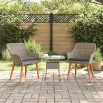 Sodo Kėdė su pagalve 2 pcs Juoda 62,5 x 55 x 82 cm poliratanas