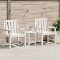 Sodo valgomoji kėdė 2 pcs Balta 65,5 x 59 x 88 cm HDPE