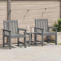 Sodo valgomoji kėdė 2 pcs Šviesiai pilka 65,5 x 59 x 88 cm HDPE