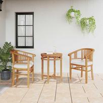 Kėdė su pagalve 2 pcs Ruda 63 x 58 x 89 cm Kieto teka medžio