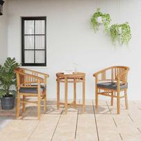 Kėdė su pagalve 2 pcs Ruda 63 x 58 x 89 cm Kieto teka medžio