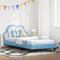 Lovos rėmas su galvūgalio Mėlyna 90 x 200 cm PU