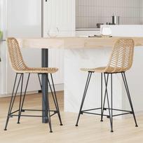 Baro Kėdė 2 pcs 44,5 x 54,5 x 97,5 cm Ratanas ir Geležis