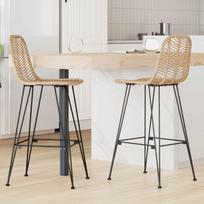 Baro Kėdė 2 pcs 44 x 52 x 111 cm Ratanas ir Geležis