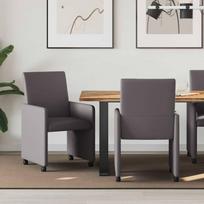 Valgomojo Kėdės su Ratukais 2 pcs Pilka 57 x 66 x 94 cm