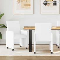 Valgomojo Kėdės su Ratukais 2 pcs Balta 57 x 66 x 94 cm
