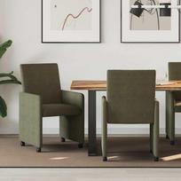 Valgomojo Kėdės su Ratukais 2 pcs Armijos žalia 57 x 66 x 94 cm