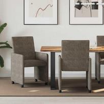 Valgomojo Kėdės su Ratukais 2 pcs Tamsiai pilka 57 x 66 x 94 cm