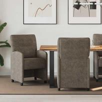 Valgomojo Kėdės su Ratukais 2 pcs Tamsiai pilka 57 x 67 x 95 cm
