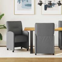 Valgomojo Kėdės su Ratukais 2 pcs Tamsiai pilka 57 x 67 x 95 cm