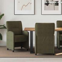 Valgomojo Kėdės su Ratukais 2 pcs Armijos žalia 57 x 67 x 95 cm