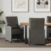 Valgomojo Kėdės su Ratukais 2 pcs Juoda 58 x 67 x 97 cm