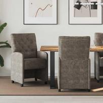 Valgomojo Kėdės su Ratukais 2 pcs Tamsiai pilka 58 x 67 x 97 cm