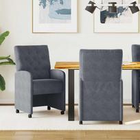 Valgomojo Kėdės su Ratukais 2 pcs Tamsiai pilka 58 x 67 x 97 cm