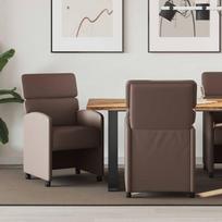 Valgomojo Kėdės su Ratukais 2 pcs Ruda 58 x 65 x 98 cm