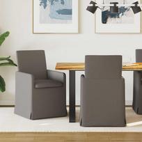 Valgomojo kėdės 2 pcs Šviesiai pilka 57 x 67 x 95 cm Linas