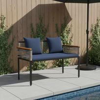 Lauko suolas Pilka ir tamsiai mėlyna 117 x 54 x 74.5 cm