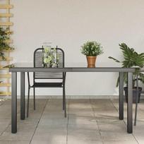Sodo stalas, juodas, 150x90x74cm, aliuminis ir stiklas