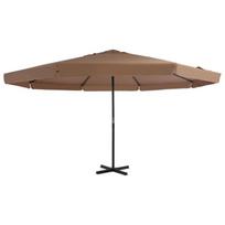 Lauko skėtis nuo saulės su aliuminio stulpu, taupe, 500 cm