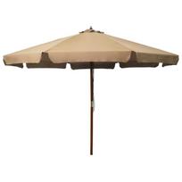 Lauko skėtis nuo saulės su mediniu stulpu, taupe spalvos, 330cm