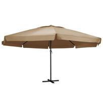 Sodo skėtis nuo saulės su aliuminio stulpu, taupe, 600cm