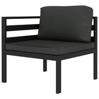 Modulinė kampinė sofa su pagalvėmis, antracito, aliuminis