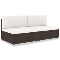 Modulinė dvivietė sofa, rudos spalvos, poliratanas