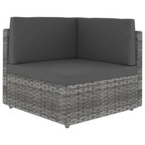 Modulinė kampinė sofa, pilkos spalvos, poliratanas