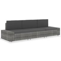 Modulinė trivietė sofa, pilkos spalvos, poliratanas