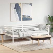 Dieninė lova be čiužinio Balta 100x200 cm medžio masyvo pušis