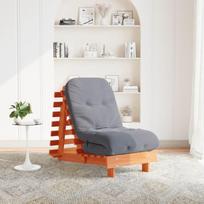 Futono sofa-lova su čiužiniu, vaško ruda, 60x206x11cm, pušis