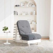 Futono sofa-lova su čiužiniu, balta, 60x206x11cm, pušis