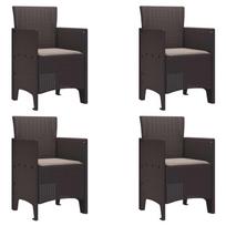 Sodo Kėdė su pagalve 4 pcs Ruda 53 x 49 x 85 cm Polipropilenas