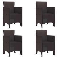 Sodo Kėdė su pagalve 4 pcs Ruda 53 x 49 x 85 cm Polipropilenas