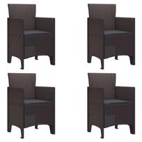 Sodo Kėdė su pagalve 4 pcs Ruda 53 x 49 x 85 cm Polipropilenas