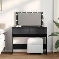 Kosmetinis staliukas su LED, juodos spalvos, 100x40x120cm