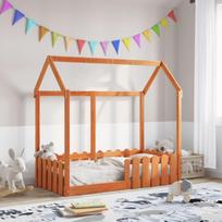 Vaikiškas lovos rėmas, vaško rudas, 70x140cm, pušies masyvas