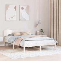 Lovos rėmas Balta 160 x 200 cm Kietos pušies mediena