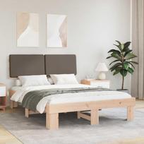 Lovo rėmas su apmuštu galvūgaliu Taupe 160 x 200 cm
