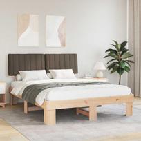 Lovo rėmas su apmuštu galvūgaliu Taupe 160 x 200 cm