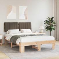 Lovo rėmas su apmuštu galvūgaliu Taupe 140 x 190 cm