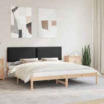 Lovo rėmas su apmuštu galvūgaliu Juodas 180 x 200 cm