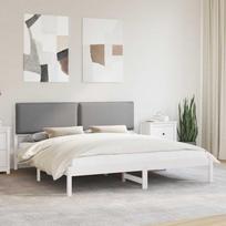 Lovo rėmas su apmuštu galvūgaliu Šviesiai pilka 180 x 200 cm