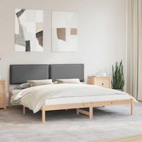Lovo rėmas su apmuštu galvūgaliu Tamsiai pilka 180 x 200 cm