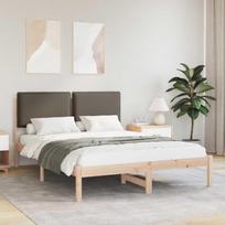 Lovo rėmas su apmuštu galvūgaliu Taupe 160 x 200 cm