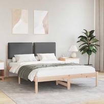 Lovo rėmas su apmuštu galvūgaliu Tamsiai pilka 150 x 200 cm