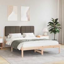 Lovo rėmas su apmuštu galvūgaliu Taupe 140 x 190 cm