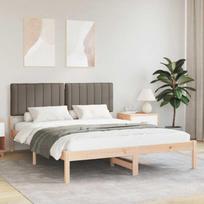 Lovo rėmas su apmuštu galvūgaliu Taupe 160 x 200 cm