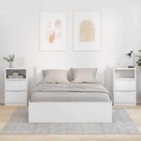 Naktiniai staliukai su stalčių 2 pcs Balta 40 x 30 x 467 cm
